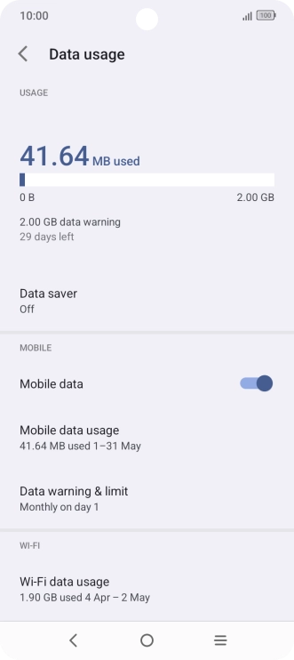 The total data usage is displayed.