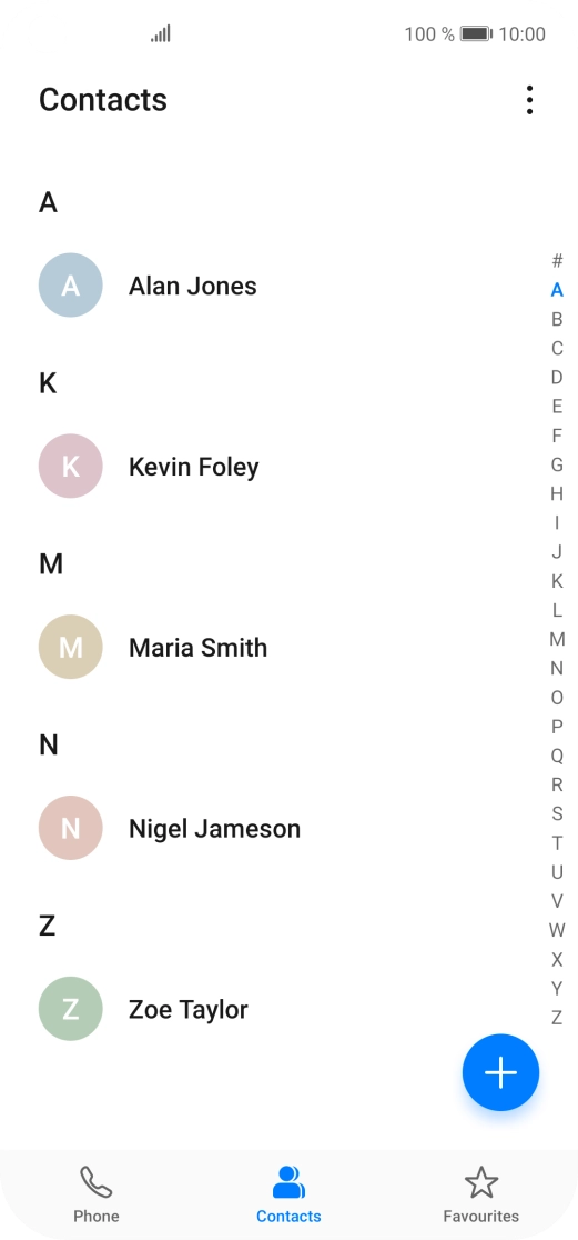 Press the new contact icon.