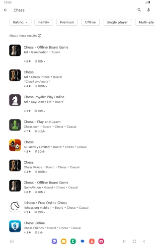 Press the required app.