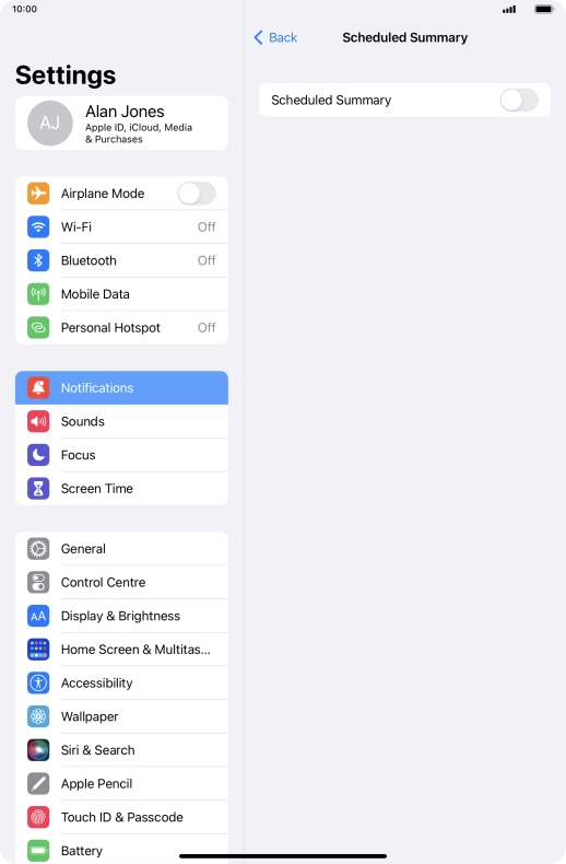 Press the indicator next to 