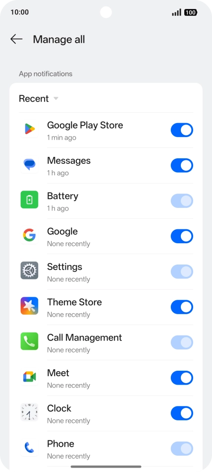 Press the drop down list.