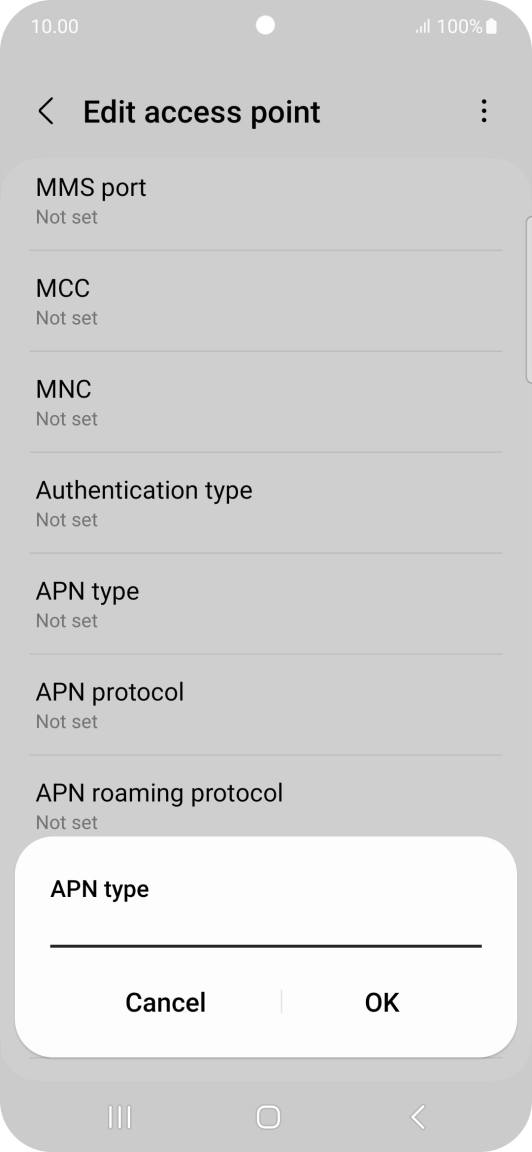 Key in default and press OK.