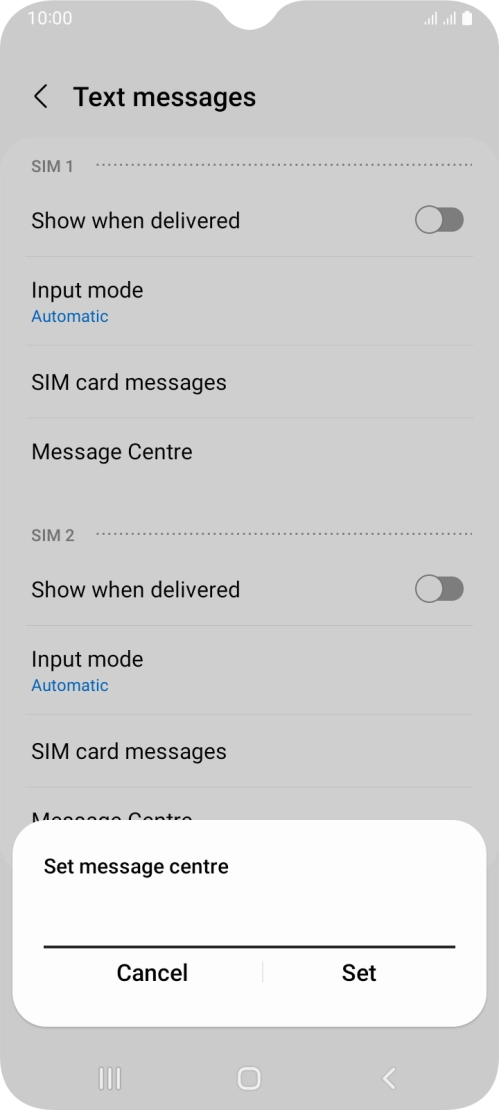 Key in +447958879879 and press Set.