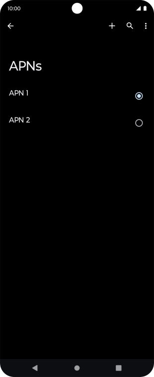 Press the field next to the data connection to activate it.