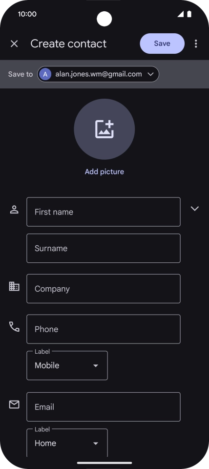 Press the address book drop down list.