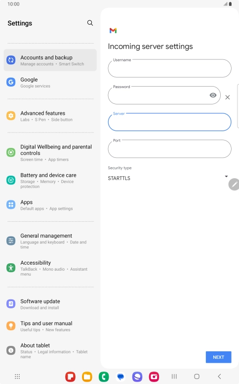 Press the field below 