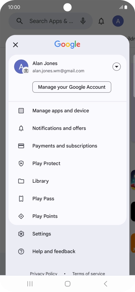 Press Manage apps and device.