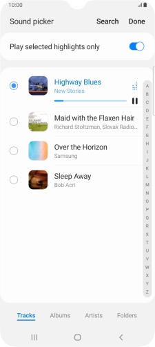Once you've found a ring tone you like, press Done.