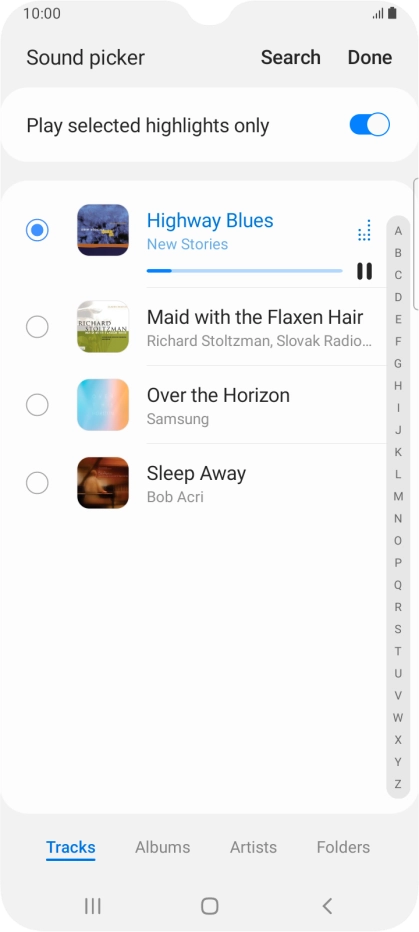 Once you've found a ring tone you like, press Done.