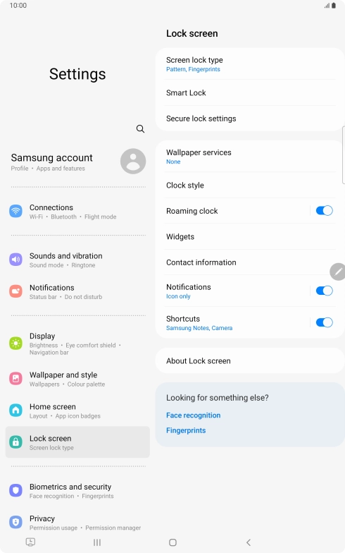 Press Screen lock type and key in the additional lock code you created earlier.