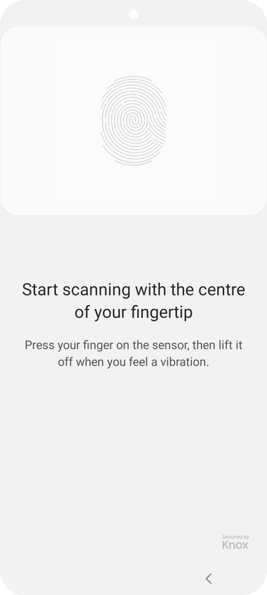 Follow the instructions on the screen to create the phone lock code using your fingerprint.