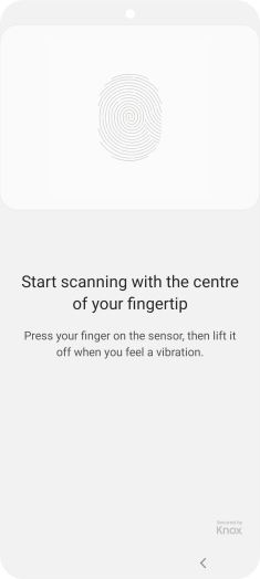 Follow the instructions on the screen to create the phone lock code using your fingerprint.