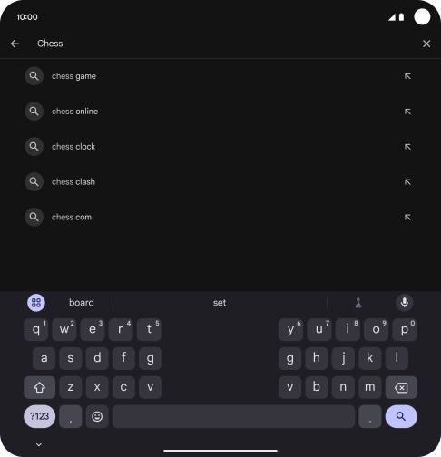 Key in the name or subject of the required app and press the search icon.