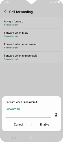 Key in +447953222222 and press Enable.