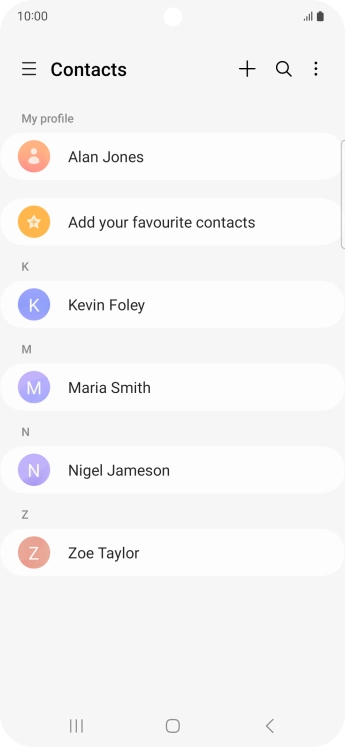 Press the new contact icon.