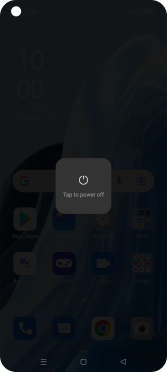 Press Tap to power off.