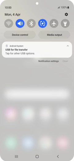 Press Tap for other USB options..