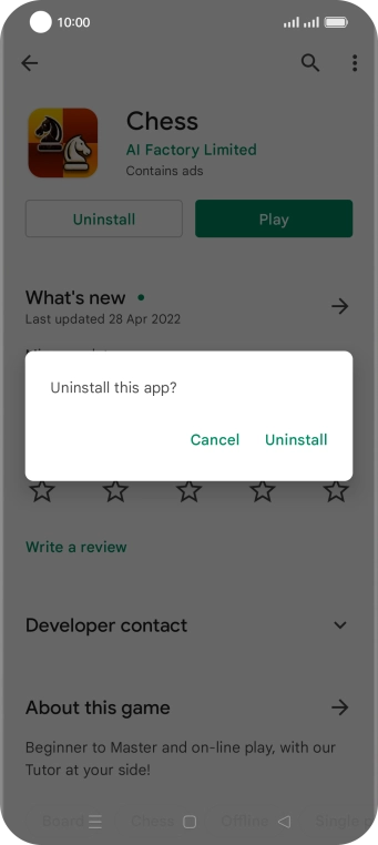 Press Uninstall.