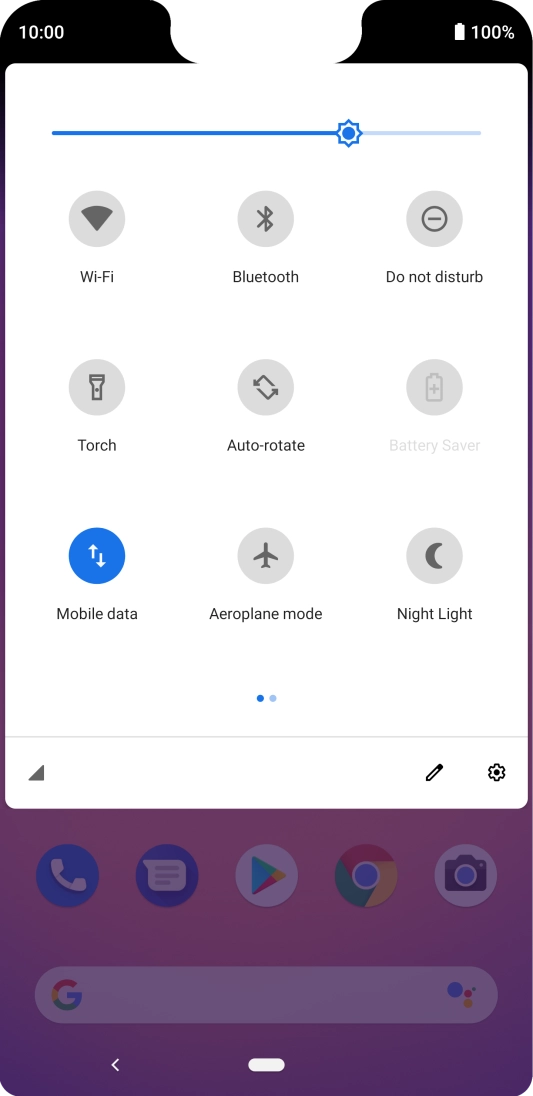 Press the settings icon.