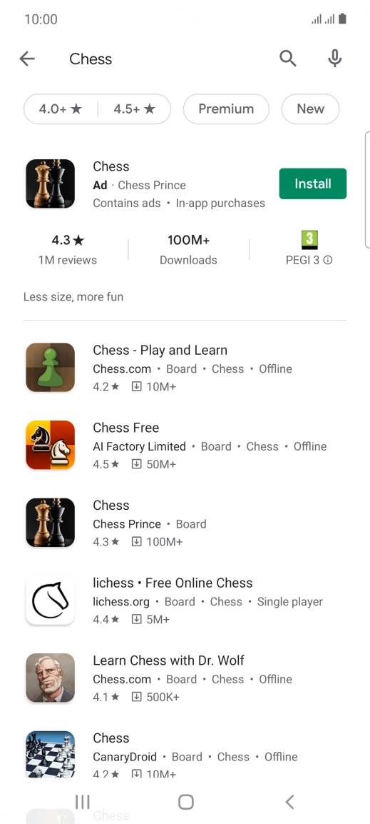 Press the required app.