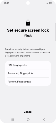 Press the required phone lock code and follow the instructions on the screen to create an additional phone lock code.