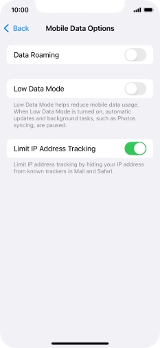 Press the indicator next to 
