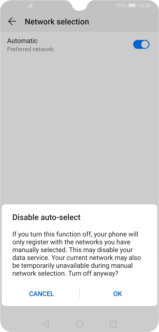 Press OK and your phone will search for networks.