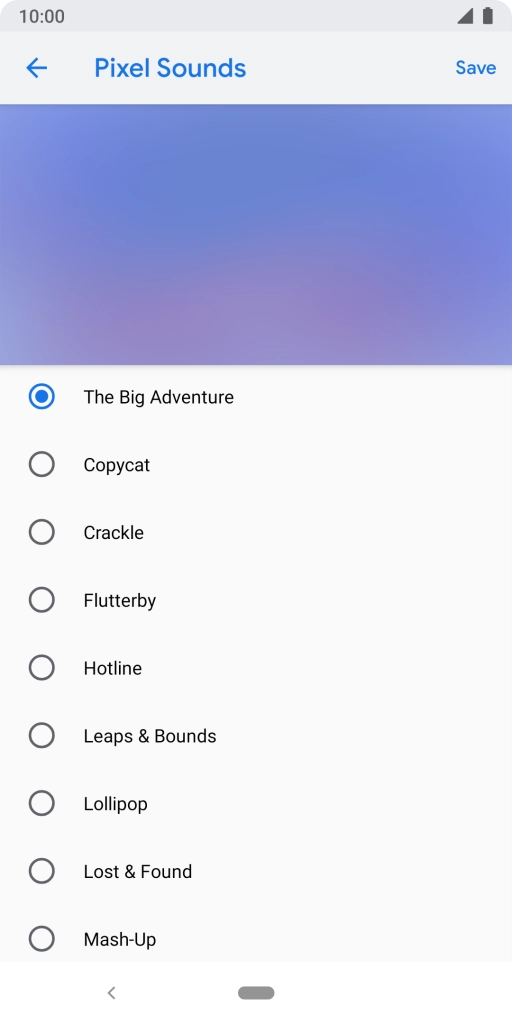 Once you've found a ring tone you like, press Save.