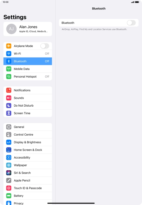 Press the indicator next to 