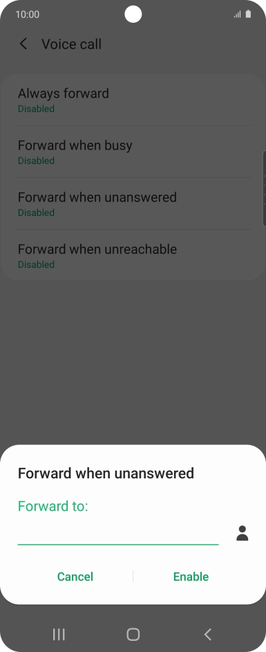 Key in +447953222222 and press Enable.