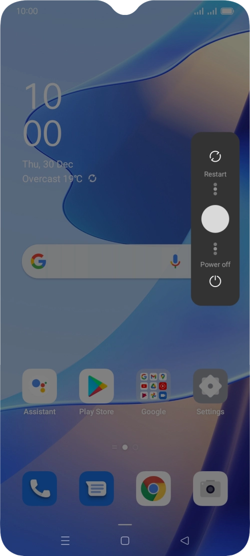 Press and drag the circle downwards.