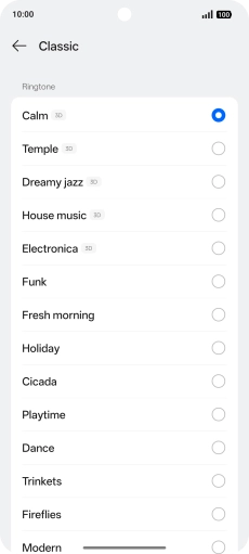 Press the required ring tones to hear them.