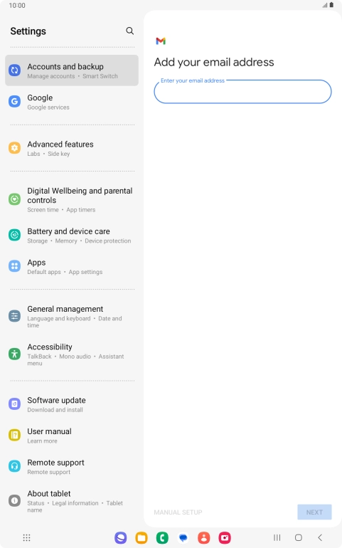 Press the field below 