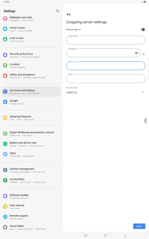 Press the field below 