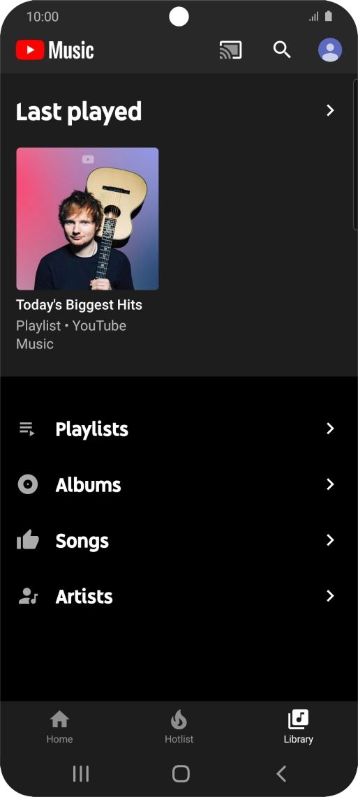 Press the required category.