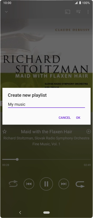 Key in a name for the playlist and press OK.