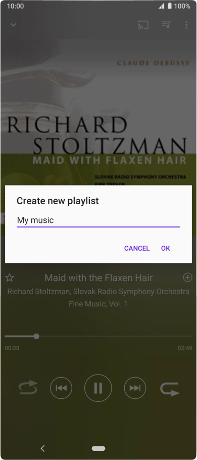 Key in a name for the playlist and press OK.
