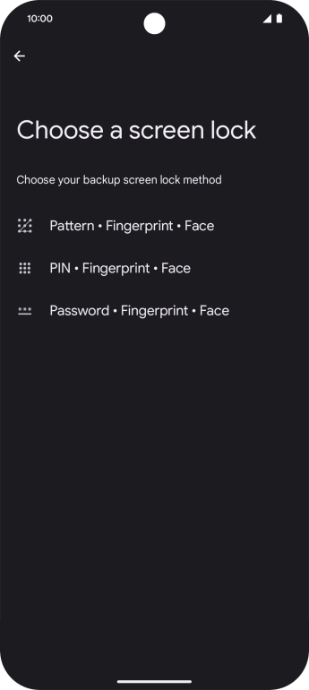 Press the required phone lock code and follow the instructions on the screen to create an additional phone lock code.