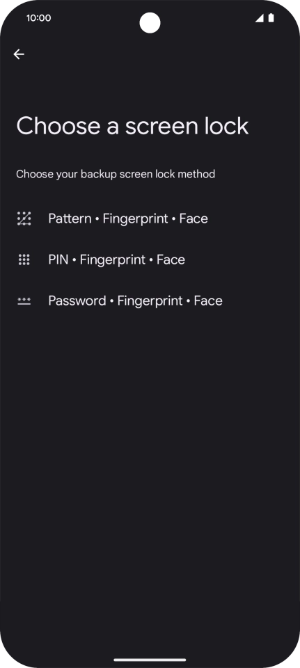 Press the required phone lock code and follow the instructions on the screen to create an additional phone lock code.