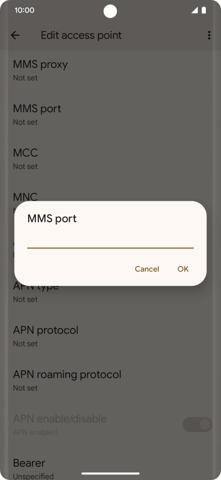 Key in 8080 and press OK.