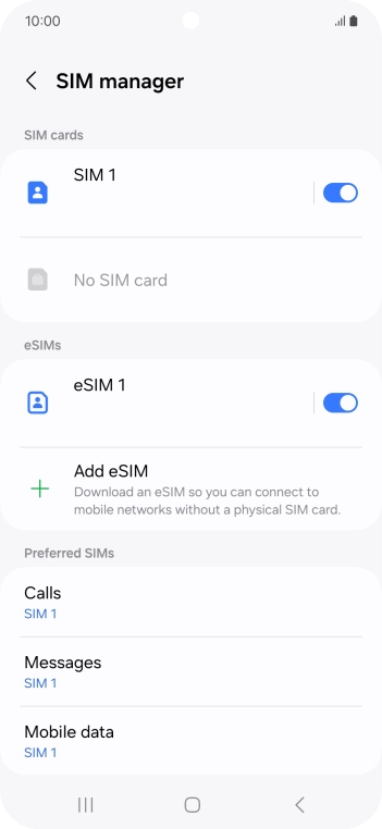 Press Mobile data.
