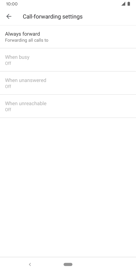 Press the required divert type.