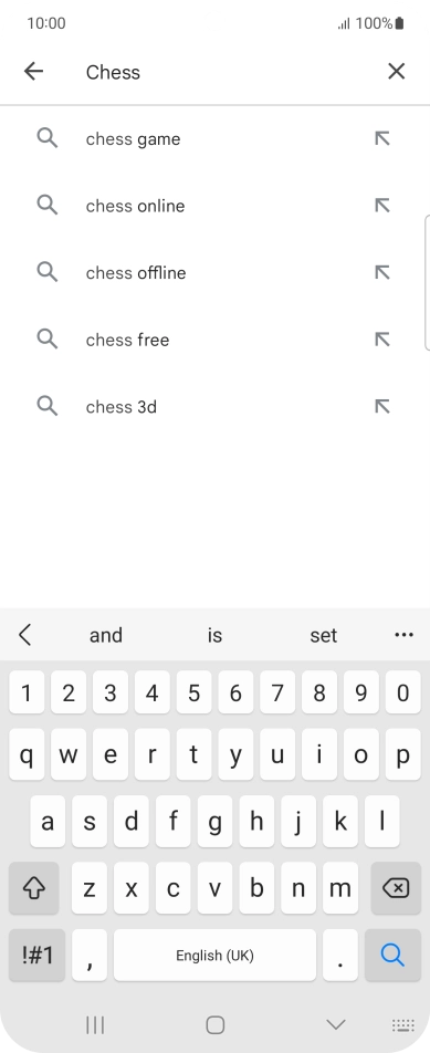 Key in the name or subject of the required app and press the search icon.