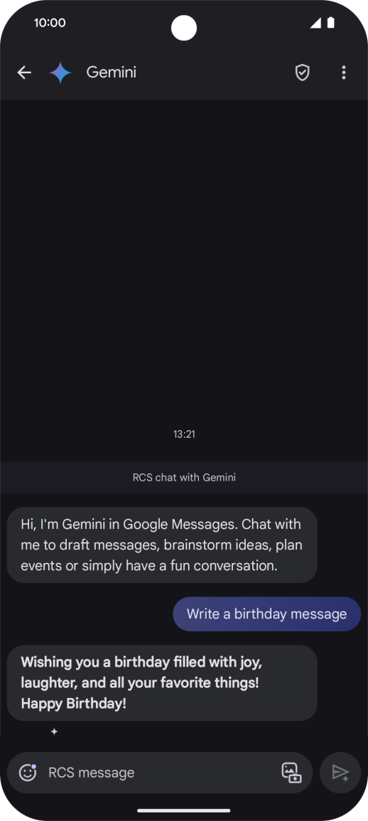 The text suggestion from Gemini is displayed.