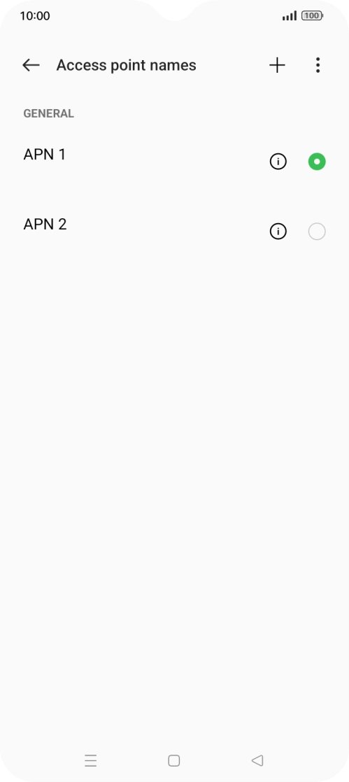 Press the field next to the data connection to activate it.