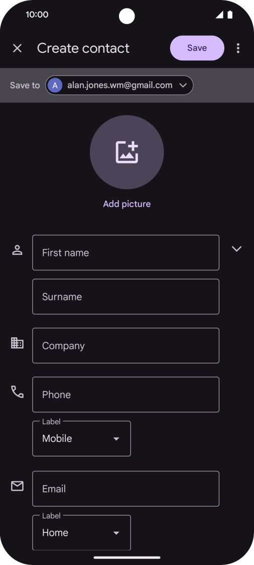 Press the address book drop down list.