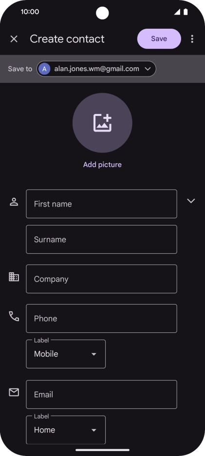 Press the address book drop down list.
