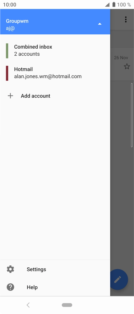 Press the required account.