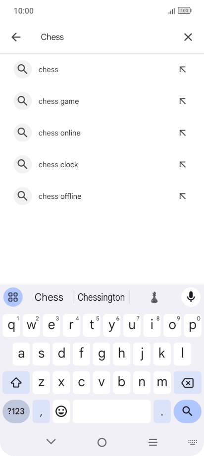 Key in the name or subject of the required app and press the search icon.