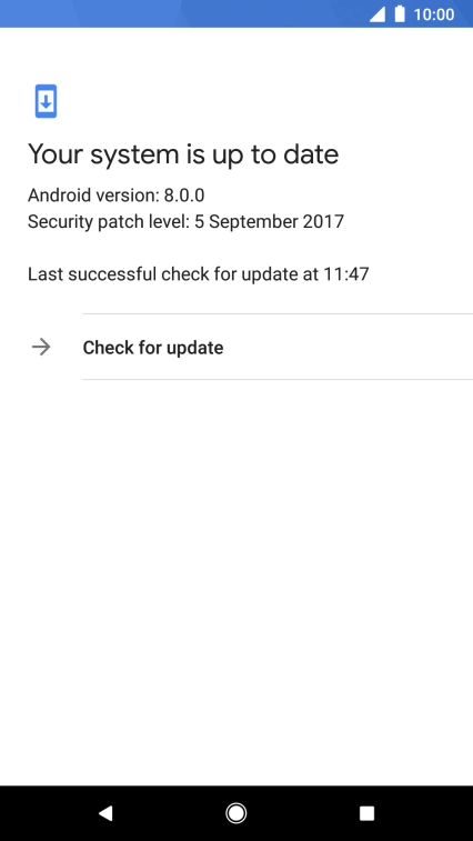 Press Check for update. If a new software version is available, it's displayed. Follow the instructions on the screen to update the phone software.
